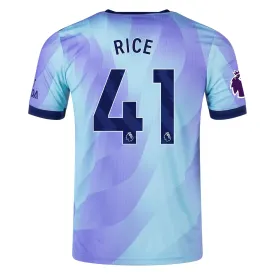 adidas Arsenal Authentic Declan Rice Third Jersey w/ EPL Patch 24/25 (Clear Aqua/Light Flash Purple)