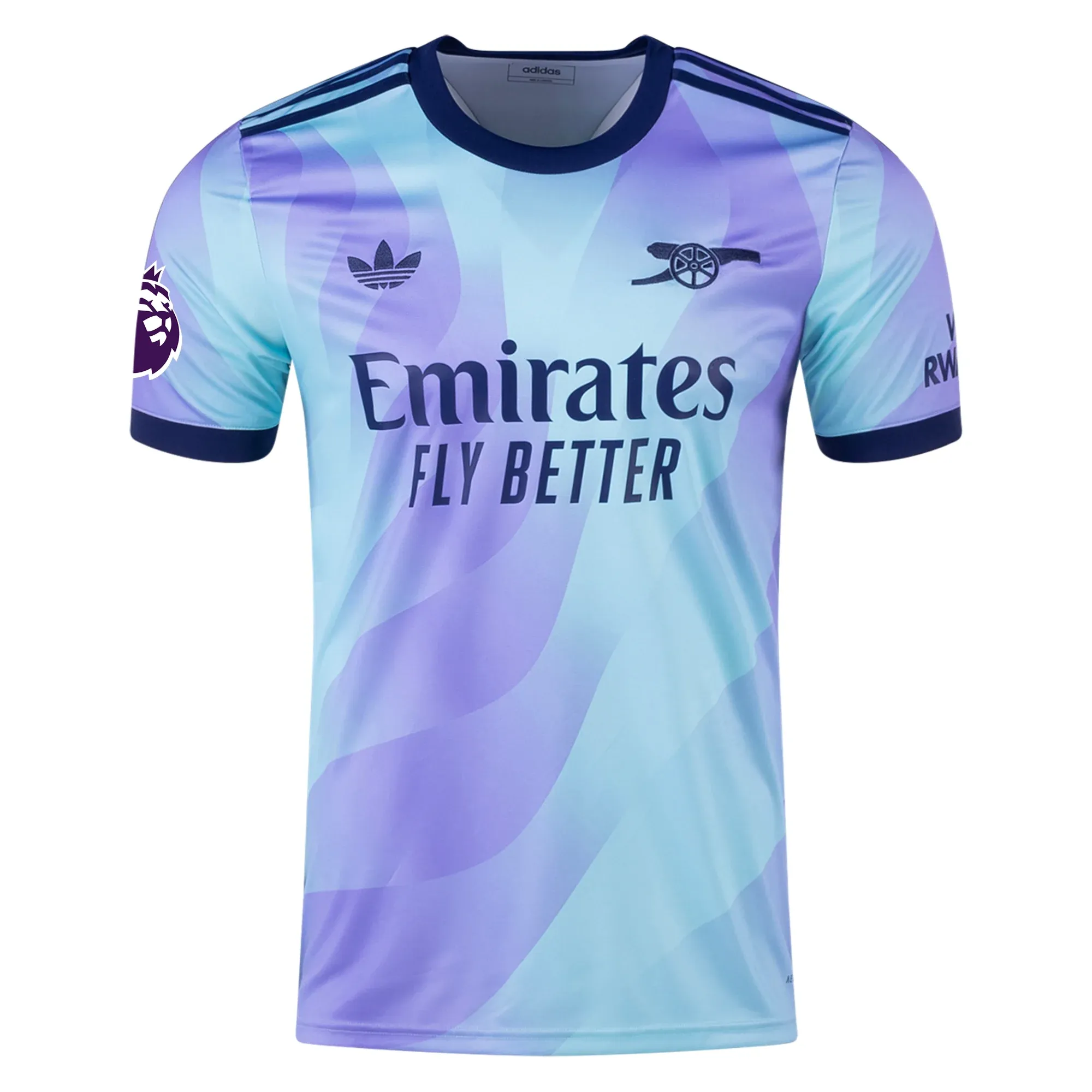 adidas Arsenal Bukayo Saka Third Jersey w/ EPL Patch 24/25 (Clear Aqua/Light Flash Purple)