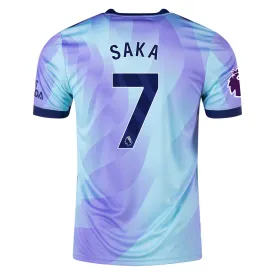 adidas Arsenal Bukayo Saka Third Jersey w/ EPL Patch 24/25 (Clear Aqua/Light Flash Purple)