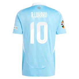 adidas Belgium Romelu Lukaku Away Jersey w/ Euro 2024 Patches 24/25 (Semi Blue Burst)