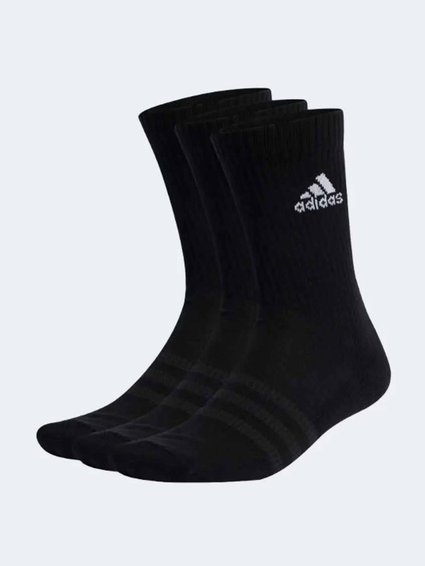 Adidas Cushioned Crew 3 Pairs Unisex Sportswear Sock Black