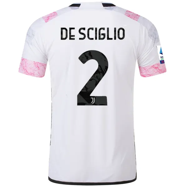 adidas Juventus Authentic De Sciglio Away Jersey w/ Serie A Patch 23/24 (White)