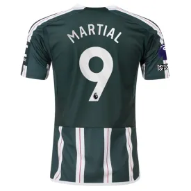 adidas Manchester United Anthony Martial Away Jersey w/ EPL   No Room For Racism Patches 23/24 (Green Night/Core White)