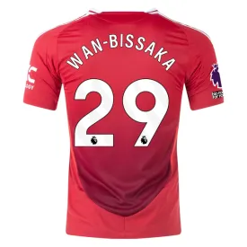 adidas Manchester United Authentic Aaron Wan-Bissaka Home Jersey w/ EPL   No Room For Racism Patches 24/25 (MUFC Red/Bright Red)