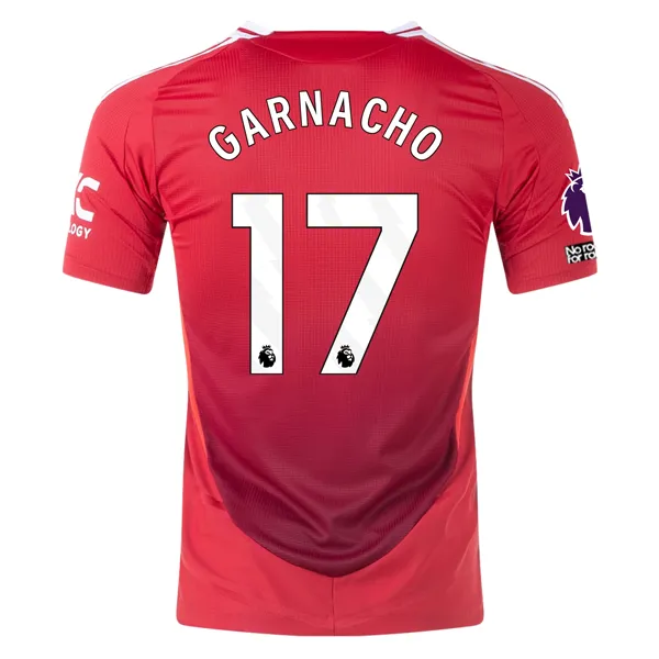 adidas Manchester United Authentic Alejandro Garnacho Home Jersey w/ EPL   No Room For Racism Patches 24/25 (MUFC Red/Bright Red)