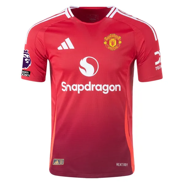 adidas Manchester United Authentic Alejandro Garnacho Home Jersey w/ EPL   No Room For Racism Patches 24/25 (MUFC Red/Bright Red)