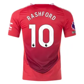 adidas Manchester United Authentic Marcus Rashford Home Jersey w/ EPL   No Room For Racism Patches 24/25 (MUFC Red/Bright Red)