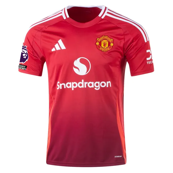 adidas Manchester United Bruno Fernandes Home Jersey w/ EPL   No Room For Racism 24/25 (MUFC Red)