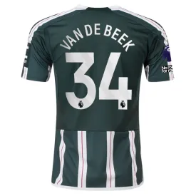 adidas Manchester United Donny Van de Beek Away Jersey w/ EPL   No Room For Racism Patches 23/24 (Green Night/Core White)