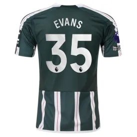 adidas Manchester United Johnny Evans Away Jersey w/ EPL   No Room For Racism Patches 23/24 (Green Night/Core White)