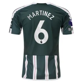 adidas Manchester United Lisandro Martinez Away Jersey w/ EPL   No Room For Racism Patches 23/24 (Green Night/Core White)