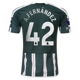 adidas Manchester United Álvaro Fernández Away Jersey w/ EPL   No Room For Racism Patches 23/24 (Green Night/Core White)