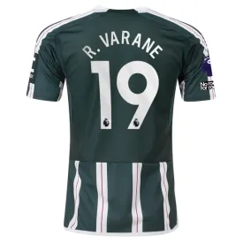 adidas Manchester United Raphael Varane Away Jersey w/ EPL   No Room For Racism Patches 23/24 (Green Night/Core White)