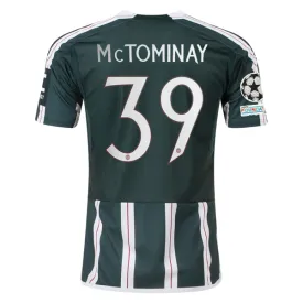 adidas Manchester United Scott McTominay Away Jersey w/ Champions League Patches 23/24 (Green Night/Core White)