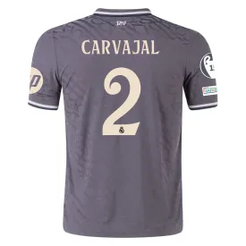 adidas Real Madrid Authentic Dani Carvajal Third Jersey w/ Champions League Patches 24/25 (Charcoal)