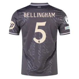 adidas Real Madrid Jude Bellingham Third Jersey w/ Champions League Patches   HP Sponsor 24/25 (Charcoal)