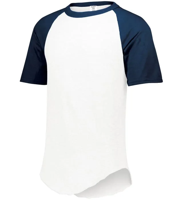 Augusta 2.0 White/Navy Short Sleeve Adult Baseball Tee