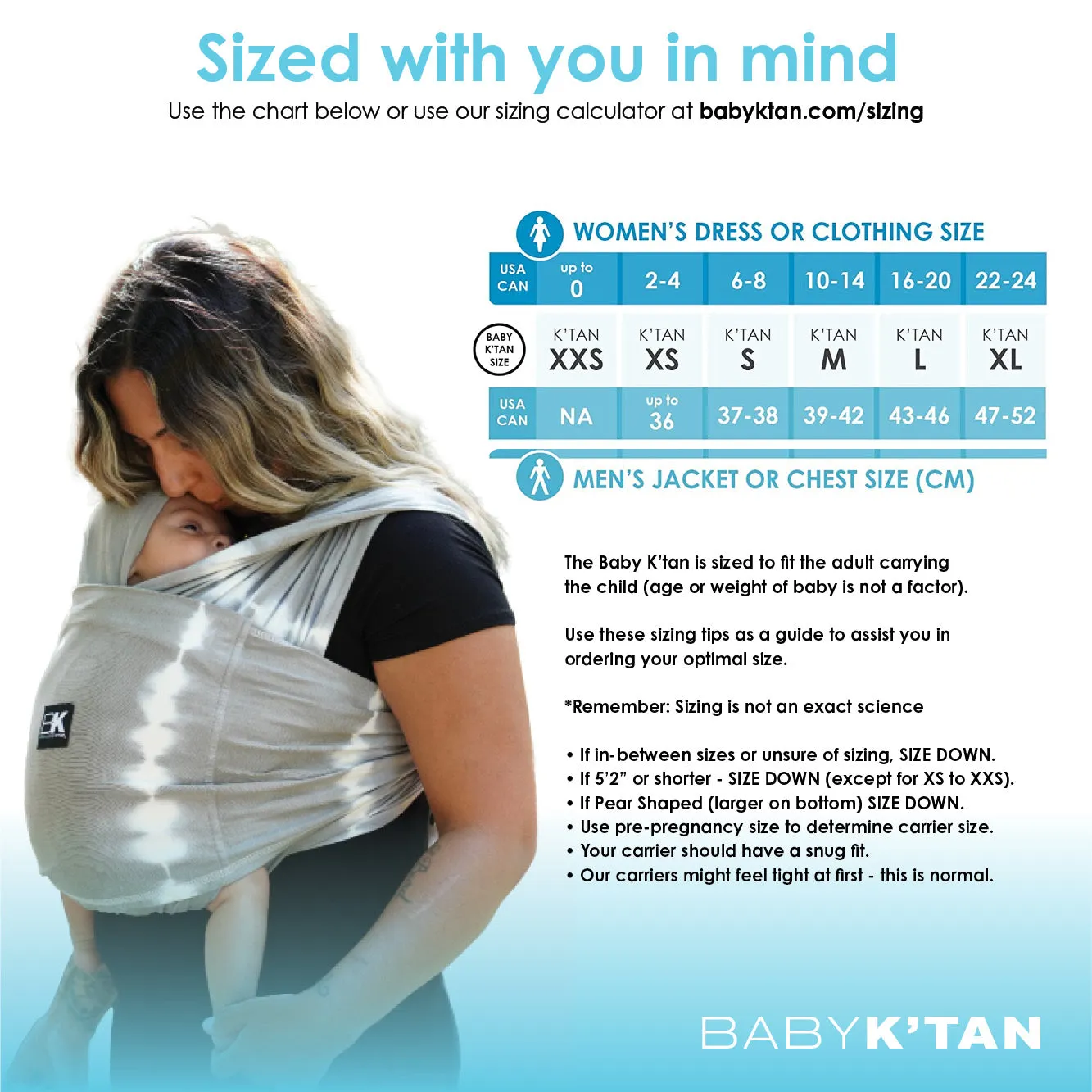 Baby K'tan Original Baby Carrier - Black - XXS