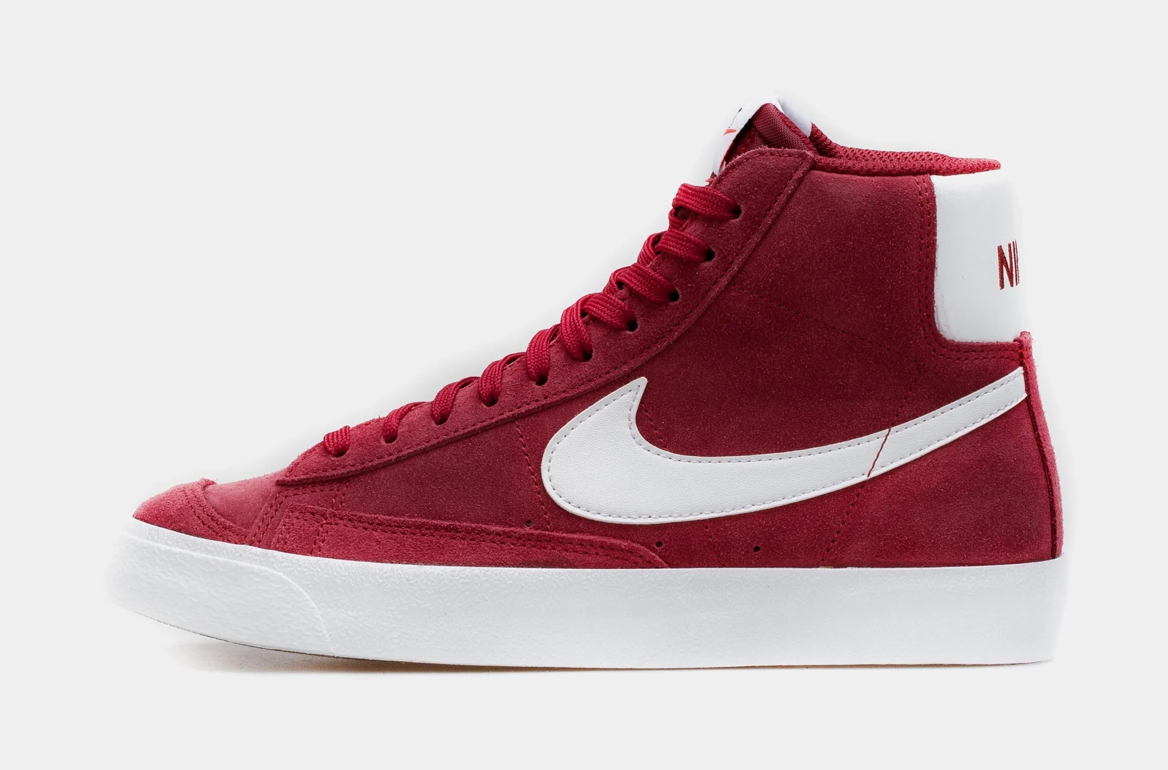 Blazer Mid Suede 77 Team Red Grade School Lifestyle Shoe (Red/White)