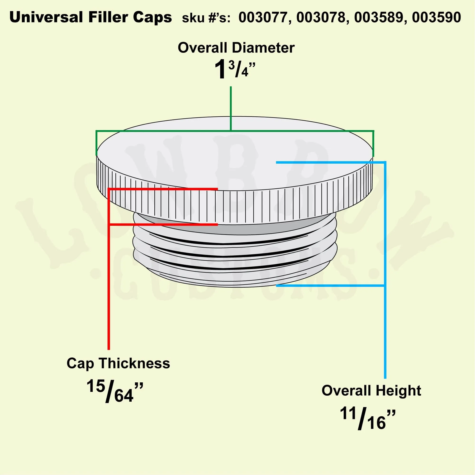 Brass Gas / Oil Filler Cap - Unvented