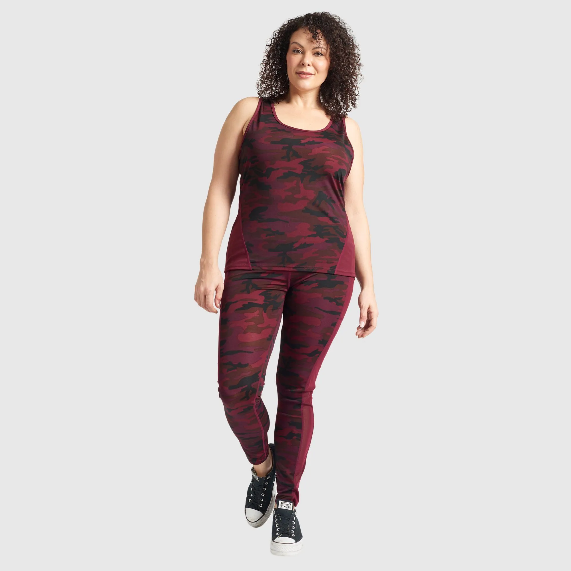 Burgundy Camo Tank Top