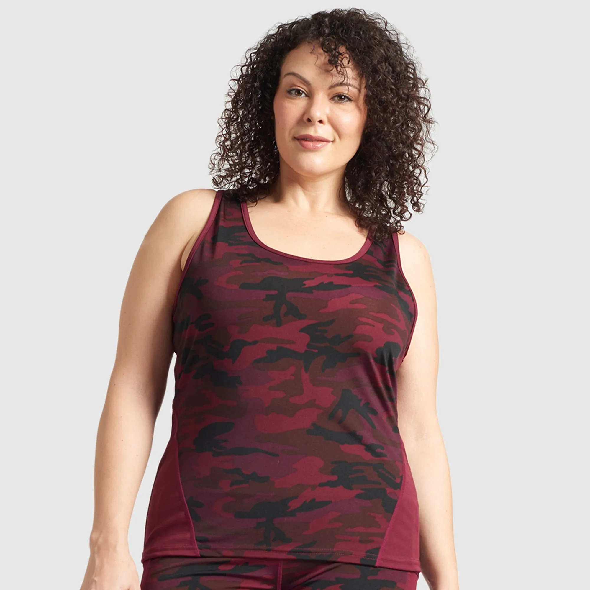 Burgundy Camo Tank Top