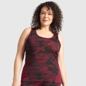 Burgundy Camo Tank Top