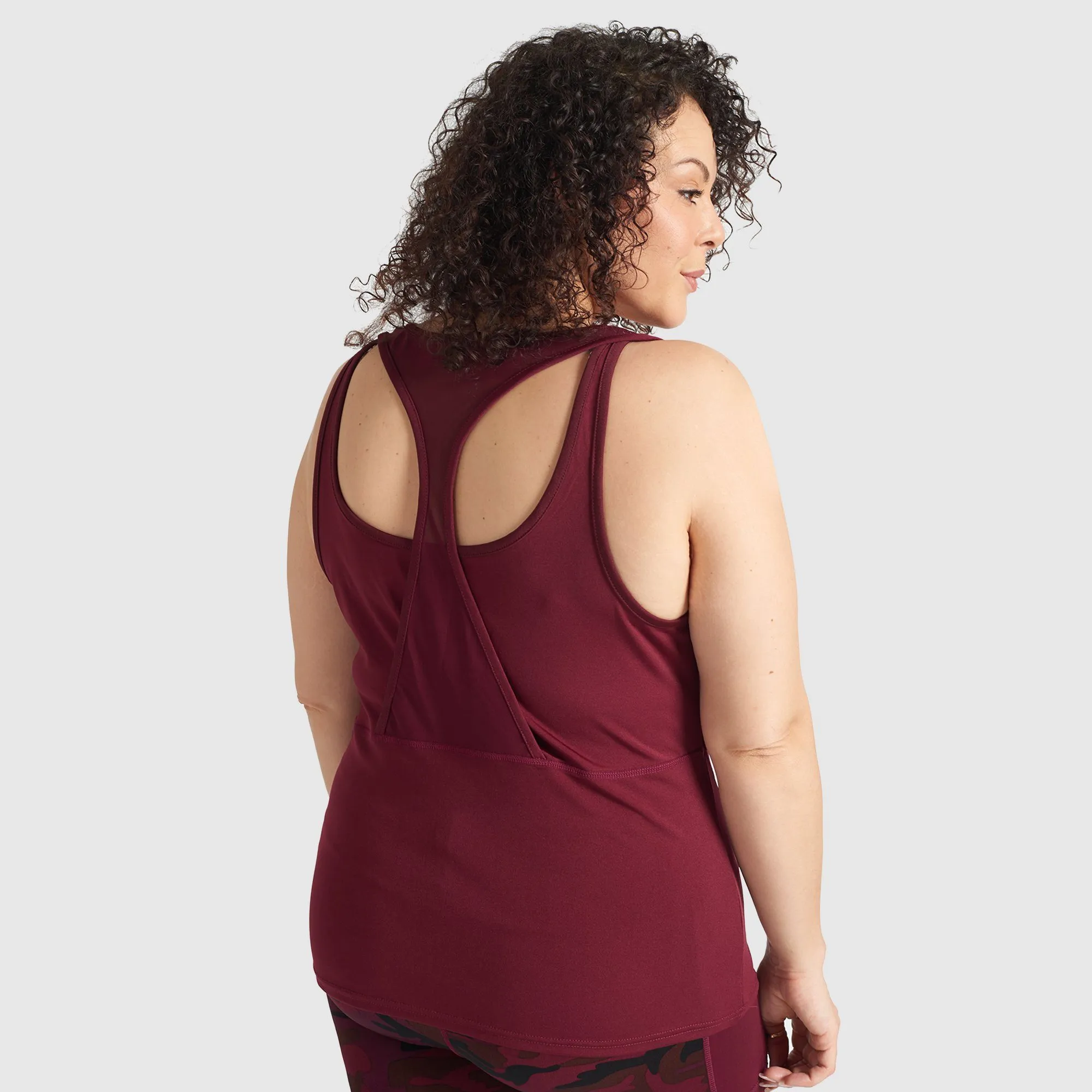 Burgundy Camo Tank Top