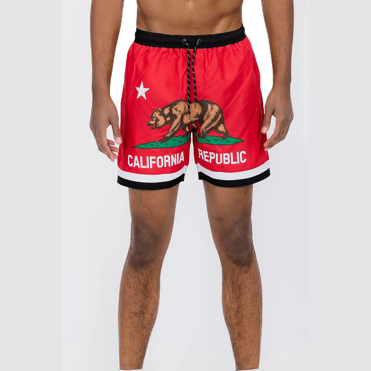 Cali Rep Print Swim Shorts