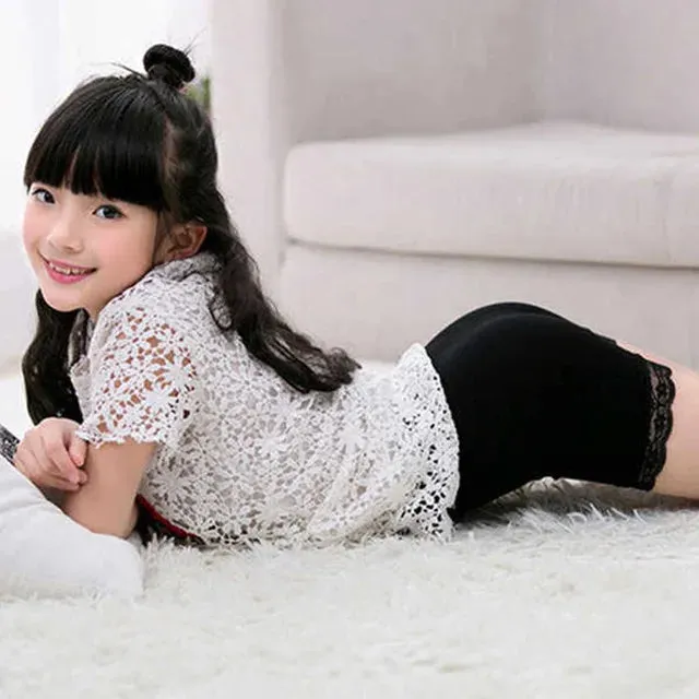 Children Summer Shorts Girls Lace Safety Pants Kids Panties Girls Underwear Leggings Baby Clothes 3-10Y Teen Solid Boxer Short