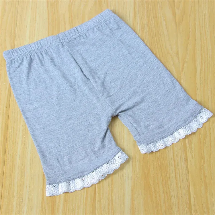 Children Summer Shorts Girls Lace Safety Pants Kids Panties Girls Underwear Leggings Baby Clothes 3-10Y Teen Solid Boxer Short