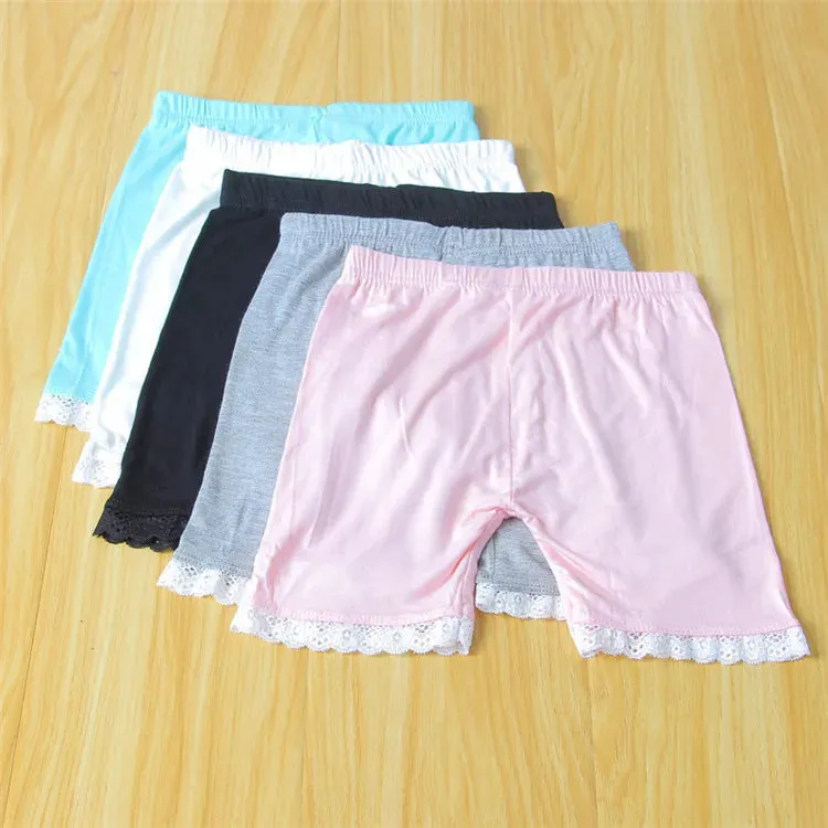 Children Summer Shorts Girls Lace Safety Pants Kids Panties Girls Underwear Leggings Baby Clothes 3-10Y Teen Solid Boxer Short