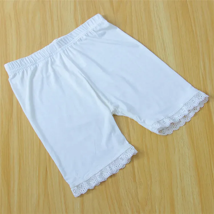 Children Summer Shorts Girls Lace Safety Pants Kids Panties Girls Underwear Leggings Baby Clothes 3-10Y Teen Solid Boxer Short