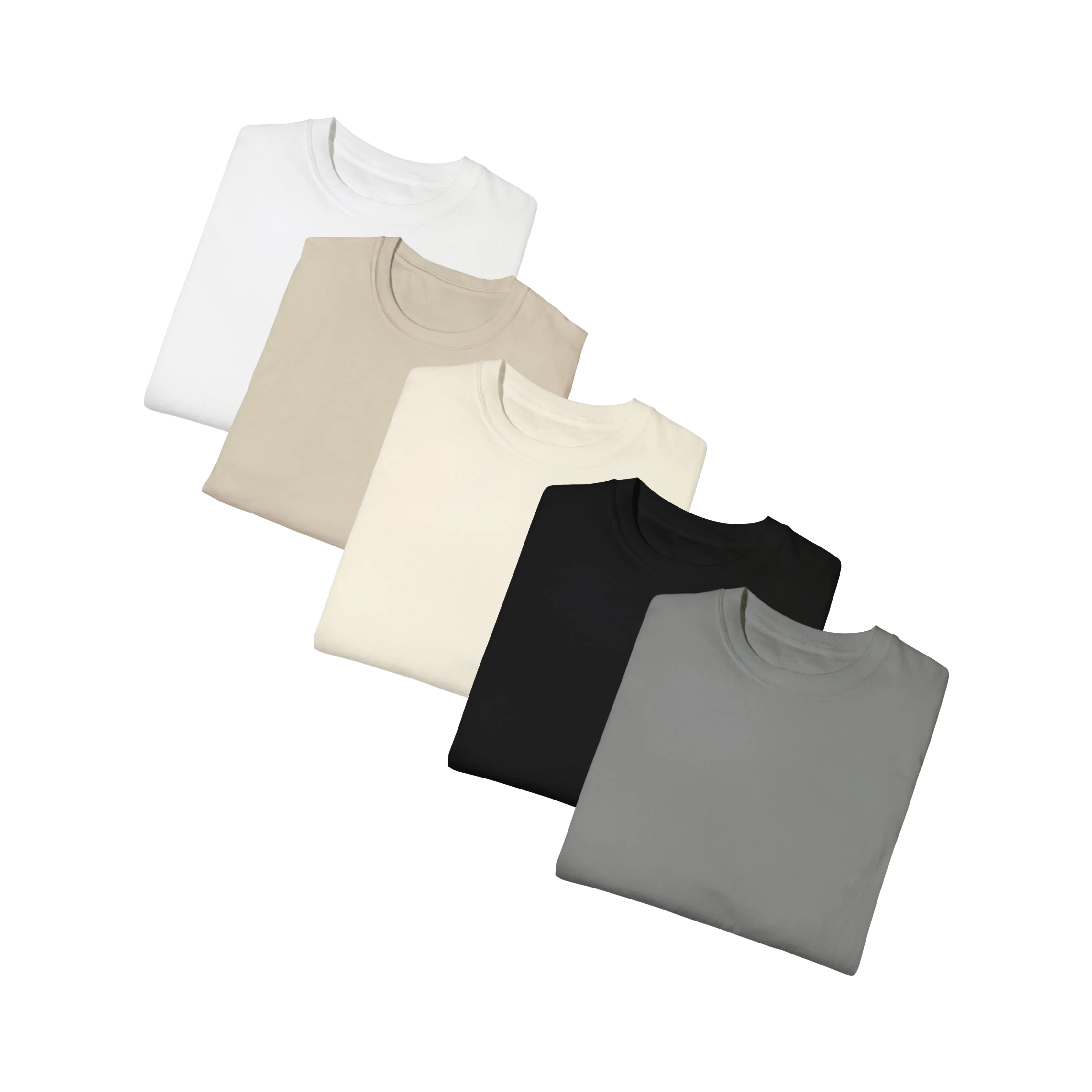 Classic Tee 5-Pack: Black, Charcoal, White, Sand, Cream