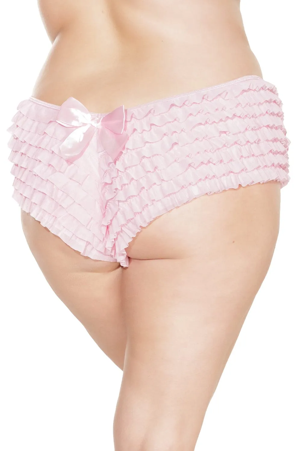 Coquette Pink Ruffle Booty Shorts with Bow