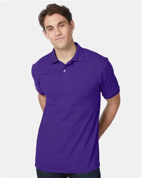 Custom Embroidered - Hanes - Ecosmart® Jersey Polo - Purple - 054X