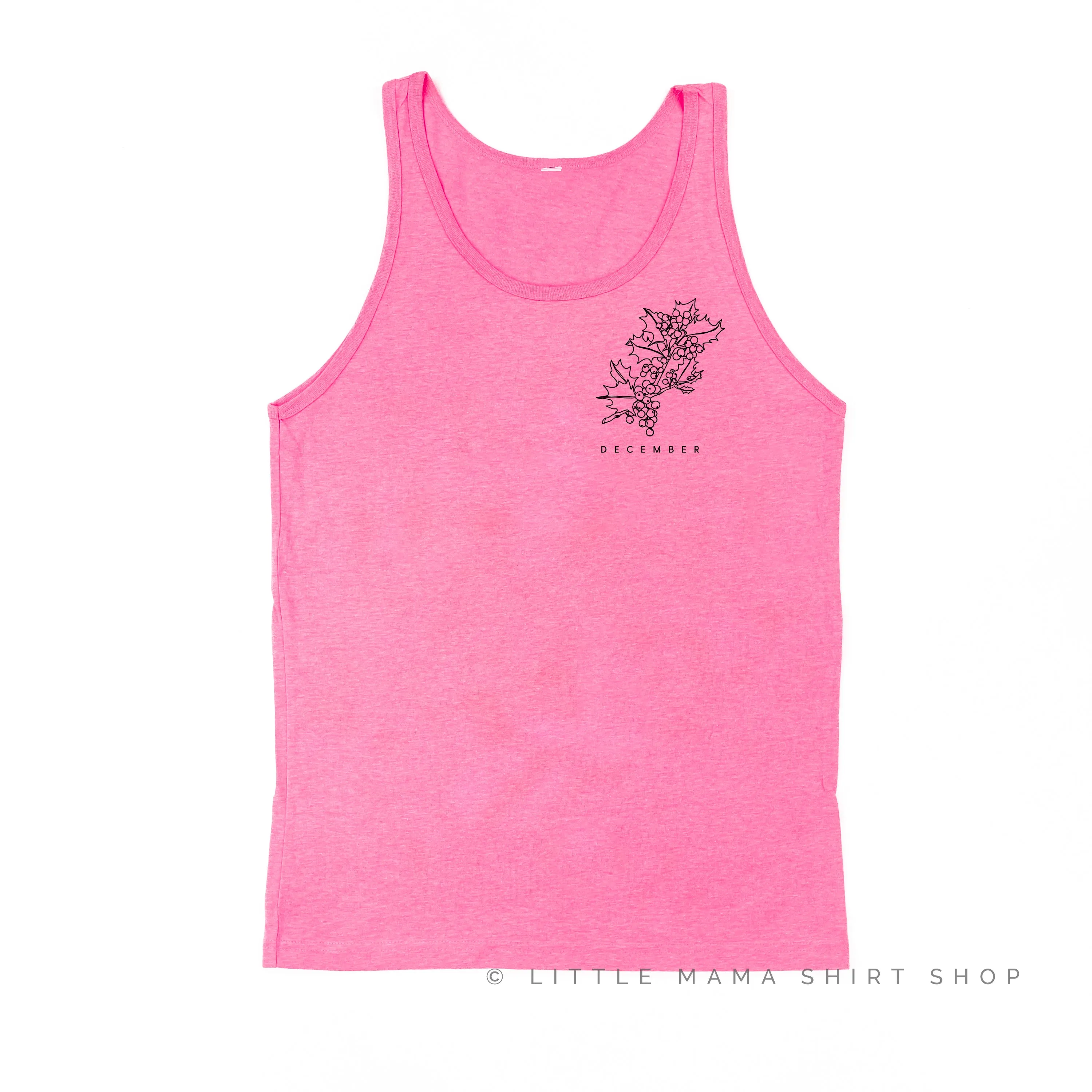 DECEMBER BIRTH FLOWER - Holly - pocket - Unisex Jersey Tank