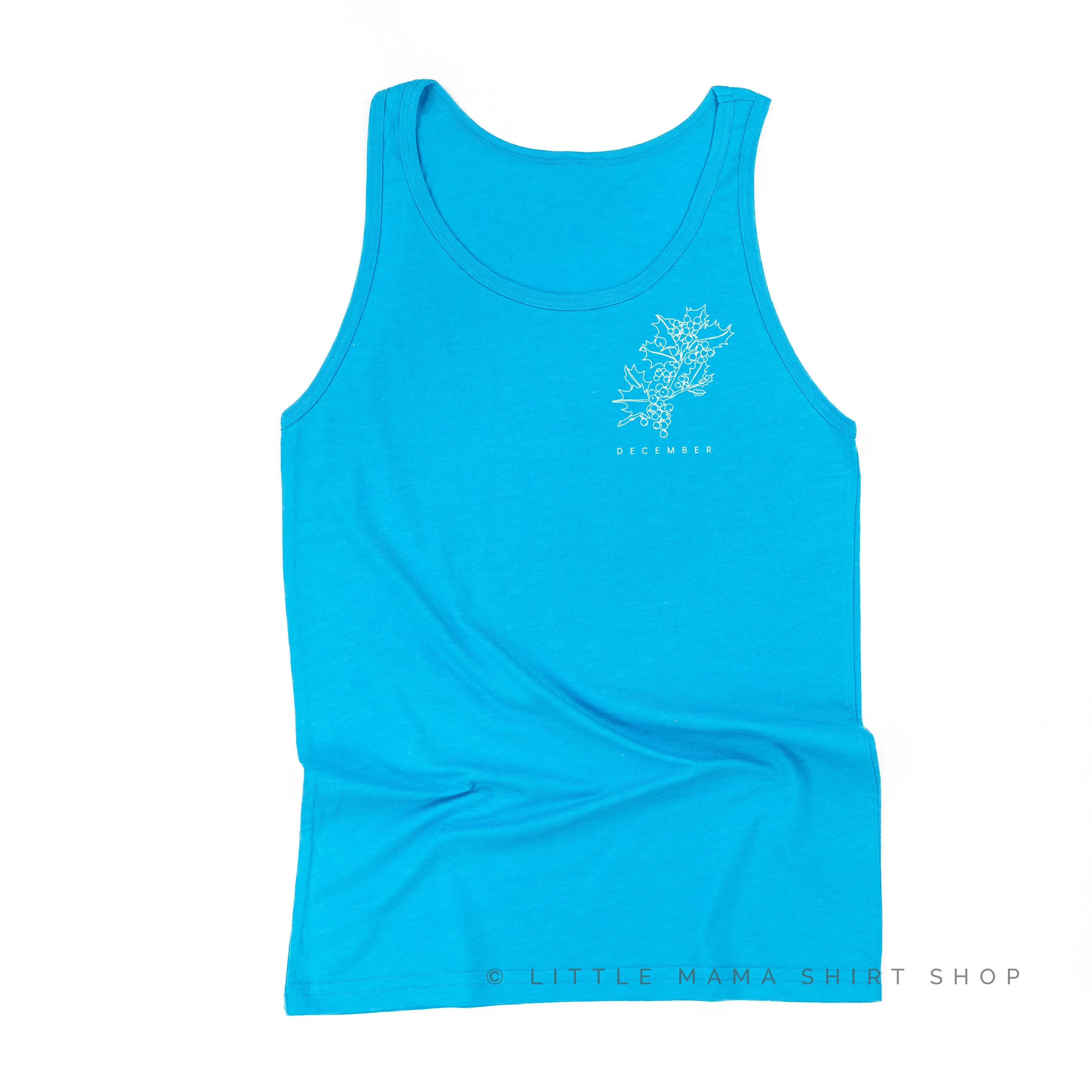 DECEMBER BIRTH FLOWER - Holly - pocket - Unisex Jersey Tank