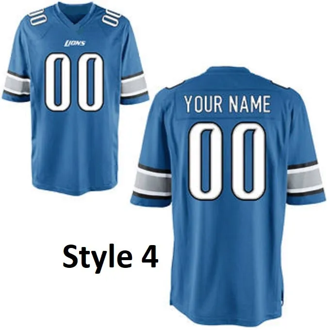 Detroit Lions Customizable Pro Style Football Jersey