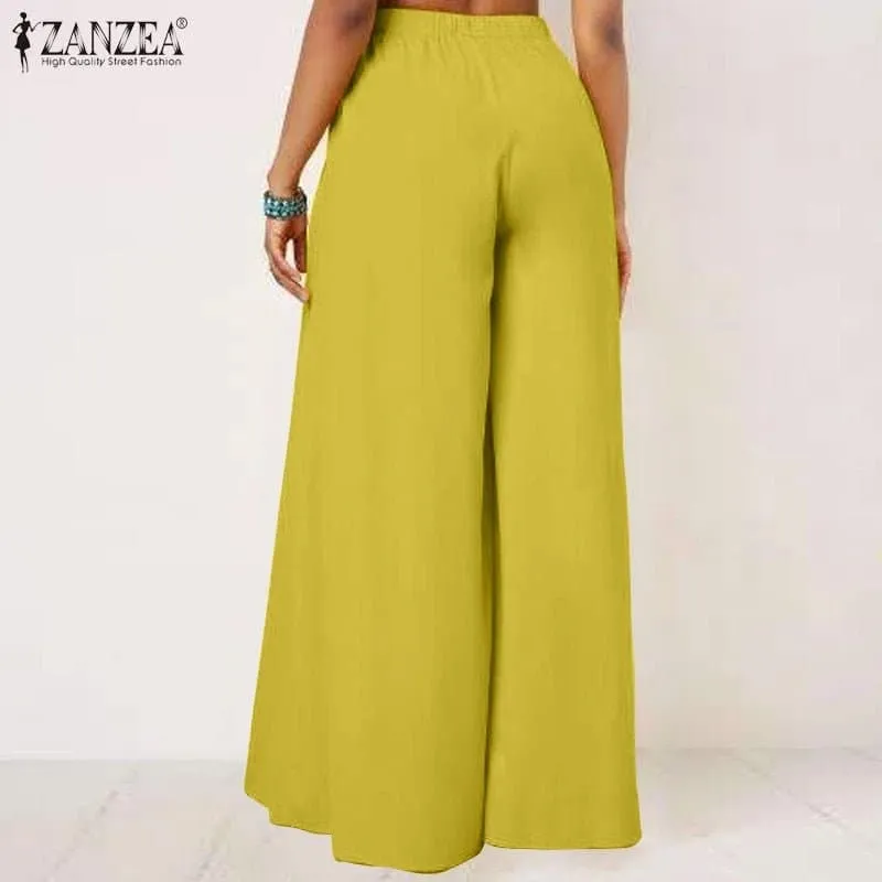 Elegant Wide Leg Pants with High Waist for Women - Versatile and Comfortable Fashion