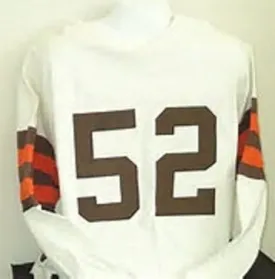 Frank Gatski Cleveland Browns Long Sleeve Vintage Style Throwback Football Jersey