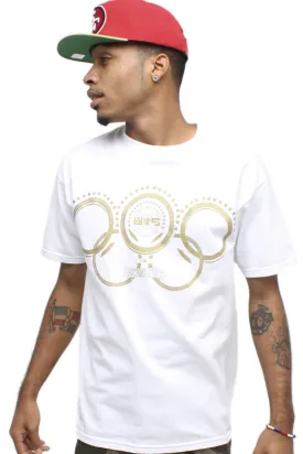 Gold Olympic Rings White T Shirt