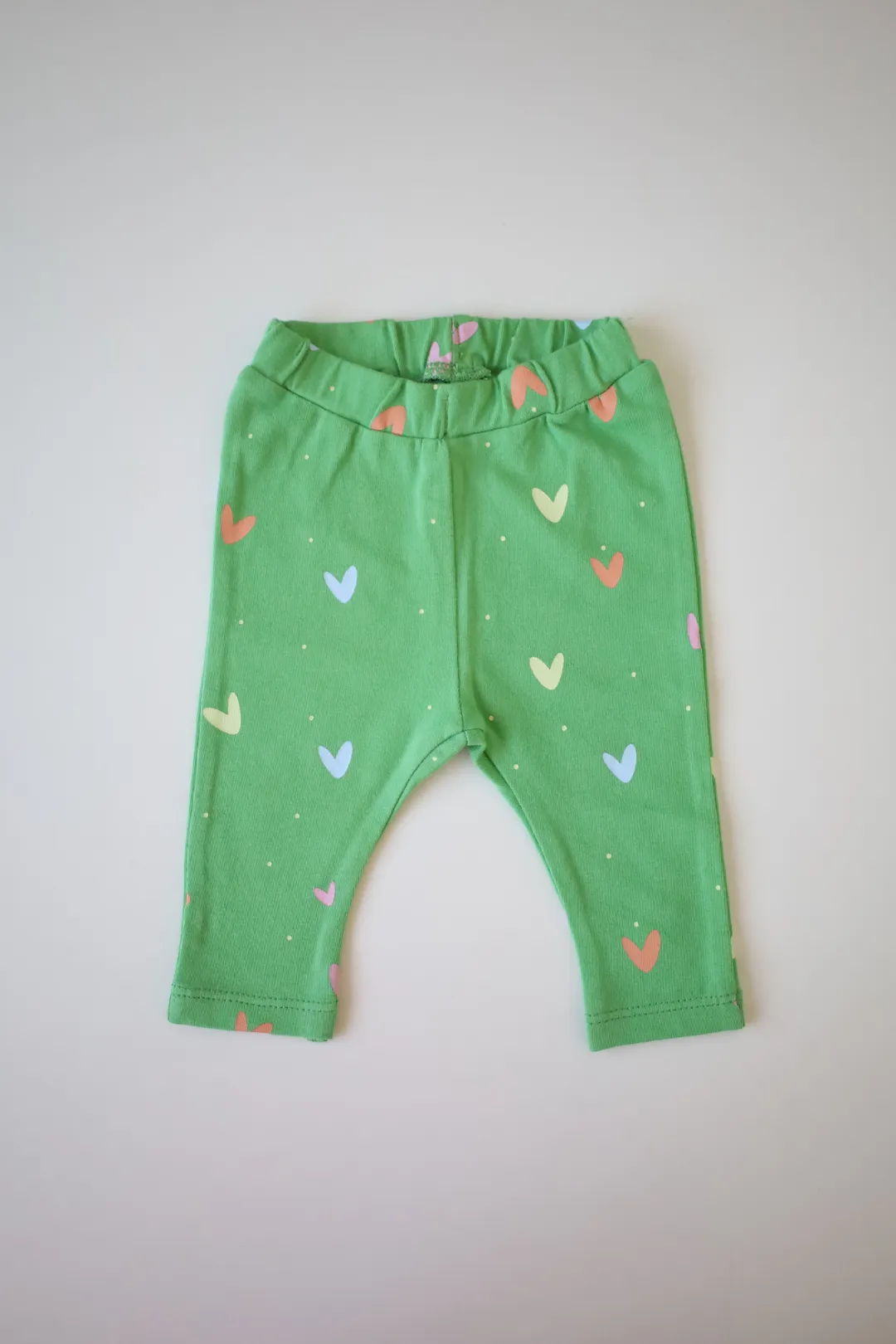 Green Hearts-Baby-Girls-Leggings