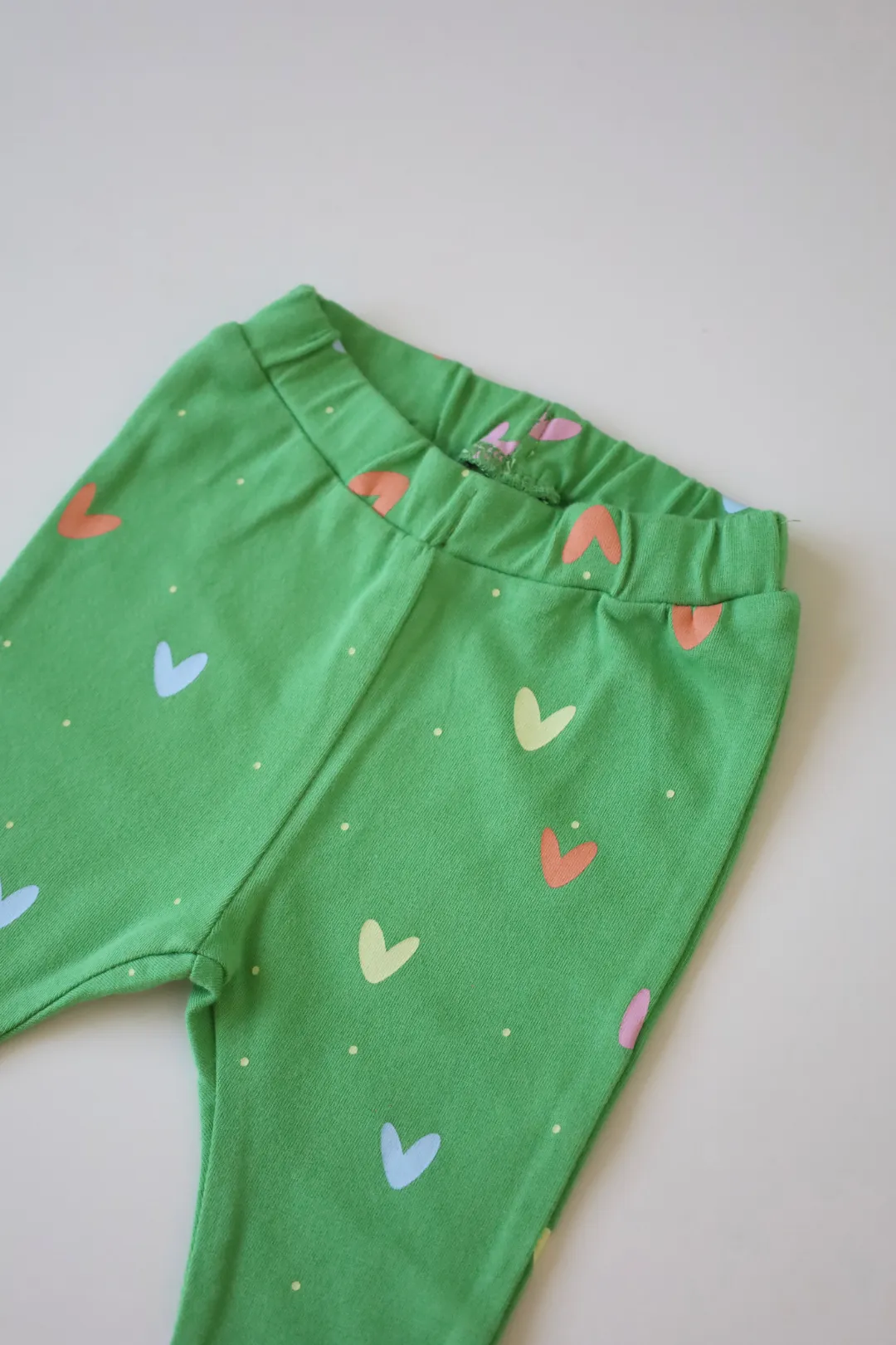 Green Hearts-Baby-Girls-Leggings