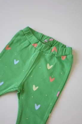 Green Hearts-Baby-Girls-Leggings