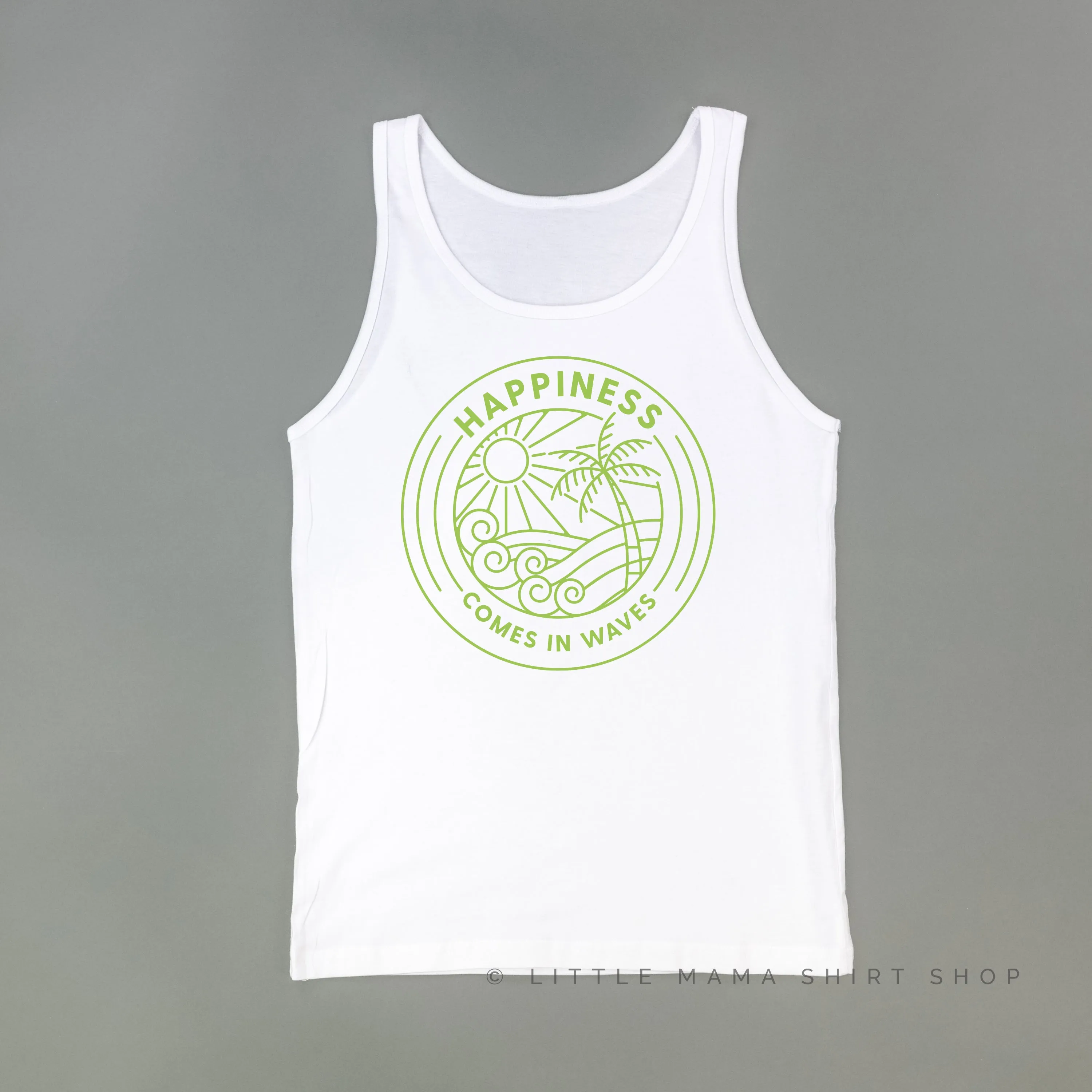 HAPPINESS COMES IN WAVES - Unisex Jersey Tank