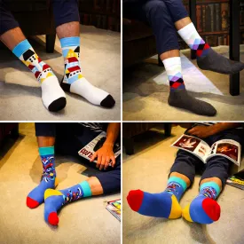 High Quality 1 Pair of Spring Summer Men Colored Striped Cotton Socks Art Jacquard Socks Hit Color Long Dot Happy Socks