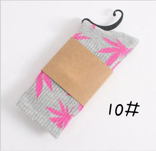 High Quality Harajuku Style Weed Socks For Women Men's Hip Hop Cotton Skateboard Sock Man WZ001