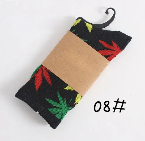 High Quality Harajuku Style Weed Socks For Women Men's Hip Hop Cotton Skateboard Sock Man WZ001