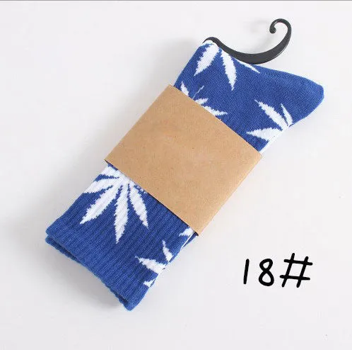 High Quality Harajuku Style Weed Socks For Women Men's Hip Hop Cotton Skateboard Sock Man WZ001